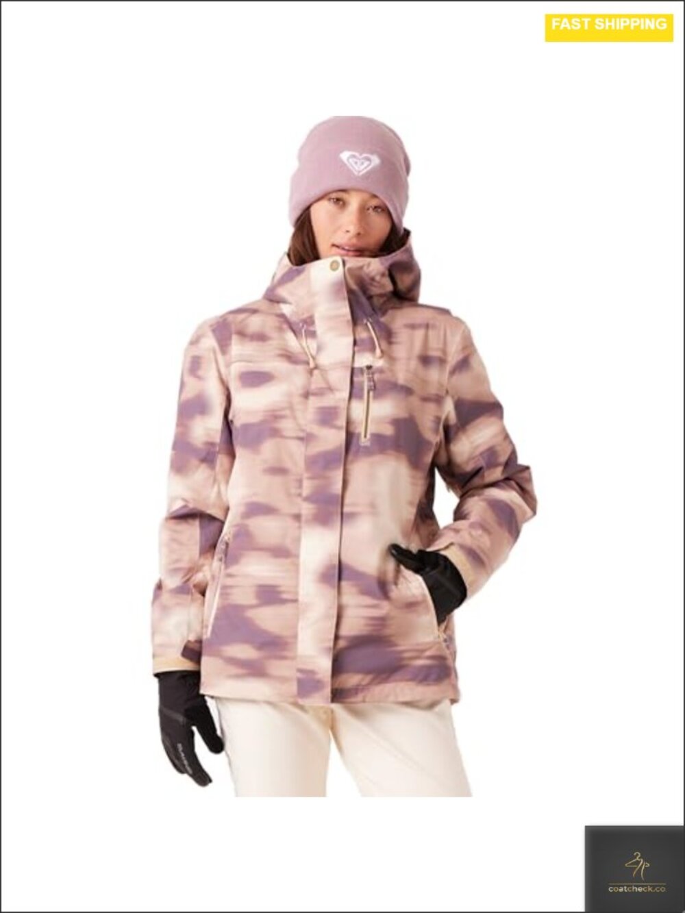 Roxy Snow Jetty Printed Regular Fit Ski Jacket 10K Waterproof Insulated Recycled